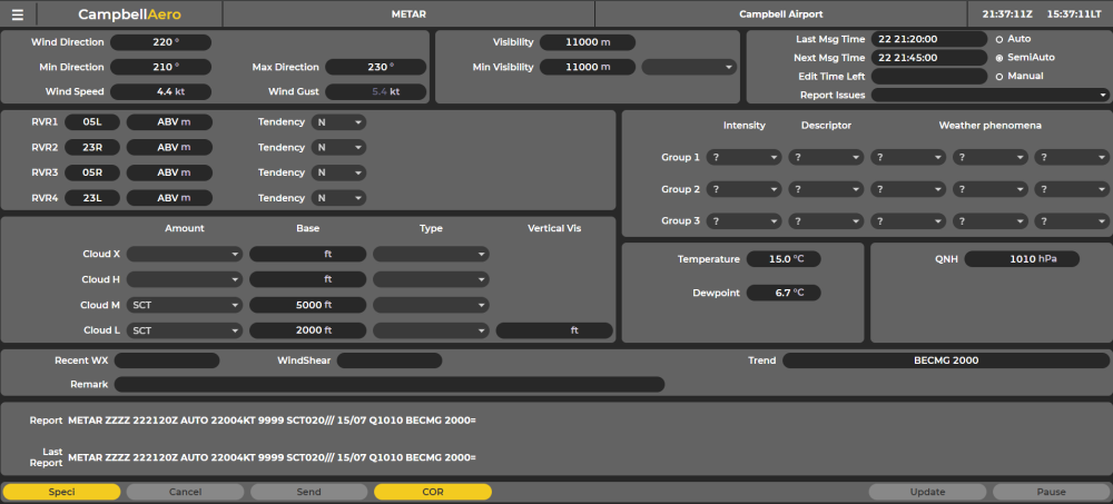 METAR screen