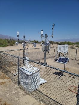 Dirk Baker setting up a station at Death Valley