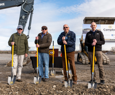 Evan, Ron, Paul, and Rob Campbell at the Building 5 Groundbreaking Ceremony on 3/27/24