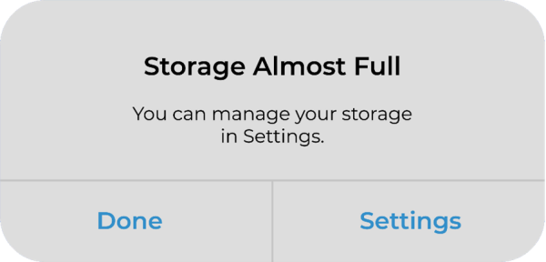 storage almost full
