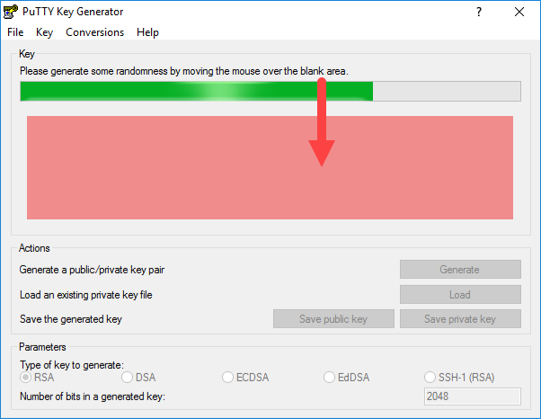 PuTTY Key Generator and randomness