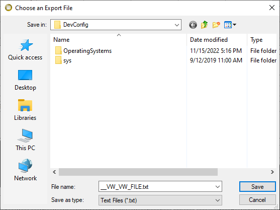 Choose an Export File