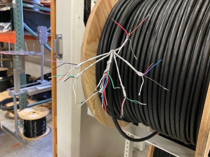 Spool of long cable