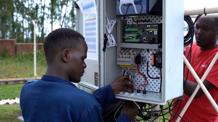 adjusting equipment inside an enclosure