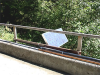 Solar panel had to be mounted below the rail on the bridge.