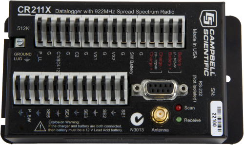CR211X Datalogger with 922 MHz Spread-Spectrum Radio