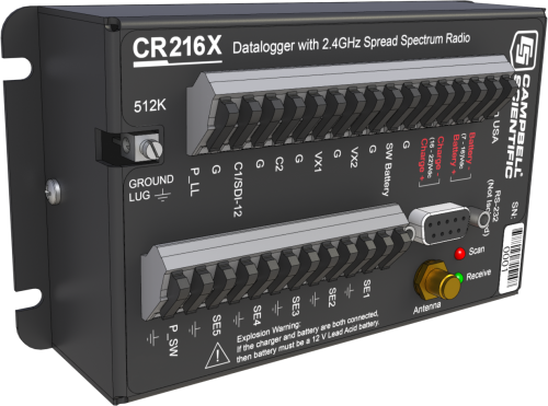 CR216X Datalogger with 2.4 GHz Spread-Spectrum Radio