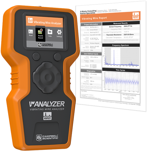 VWAnalyzer Vibrating Wire Analyzer with Carrying Case and Sensor Cable